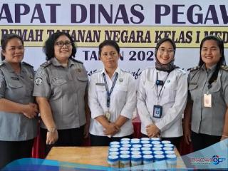 Usai Rapat Dinas Pegawai Rutan I Medan Laksanakan Tes Urine Bersama